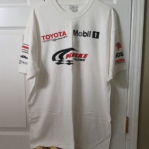 Toyota Motorsports Penske Racing Mobile 1 white tshirt Sz XL NWOT